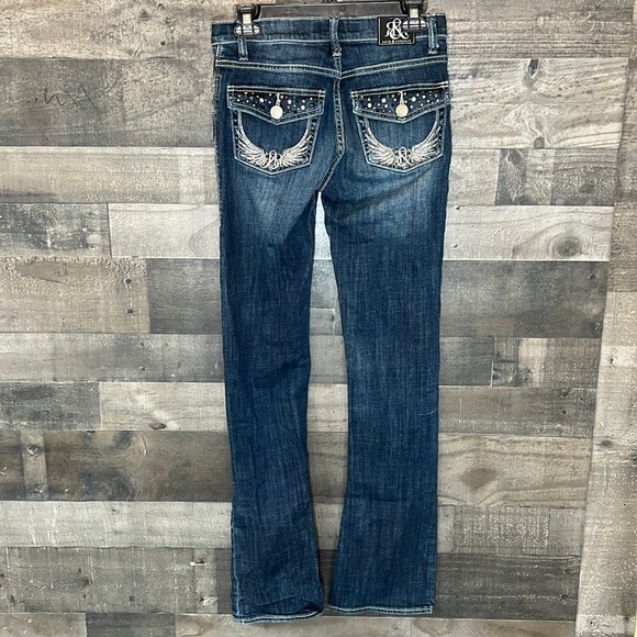 Rock & Republic Denim - Rock & Republic Dark Blue Jeans with Jeweled Back Pockets
